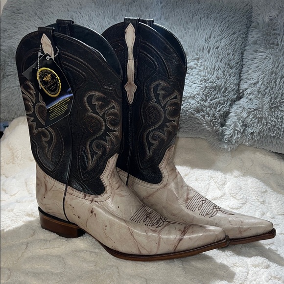 El General Dark Brown and Cream Cowboy Boots Size 38/34 Men/Women?NWT